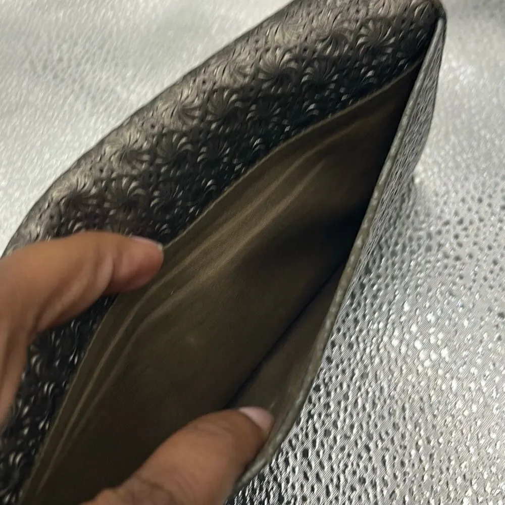 Hiroko Hayashi Women's Chrome Swirl Long Wallet Cardholder Artsy Avant Garde